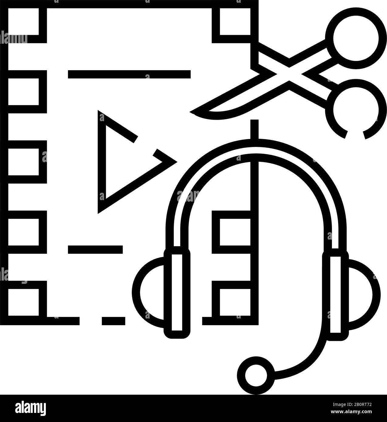 Audio and video editing line icon, concept sign, outline vector