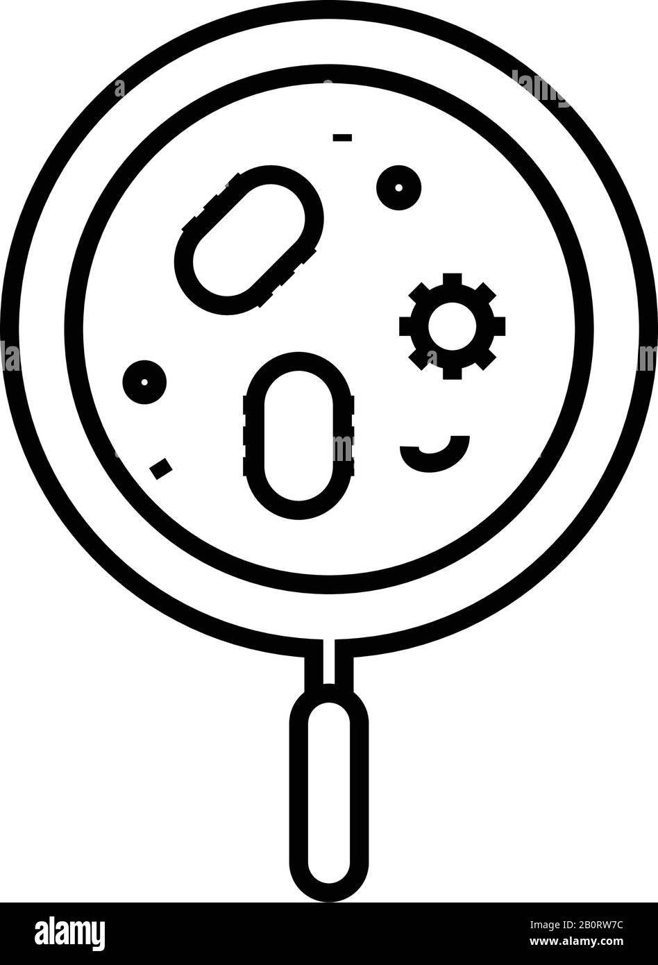 Bacterium line icon, concept sign, outline vector illustration, linear symbol. Stock Vector