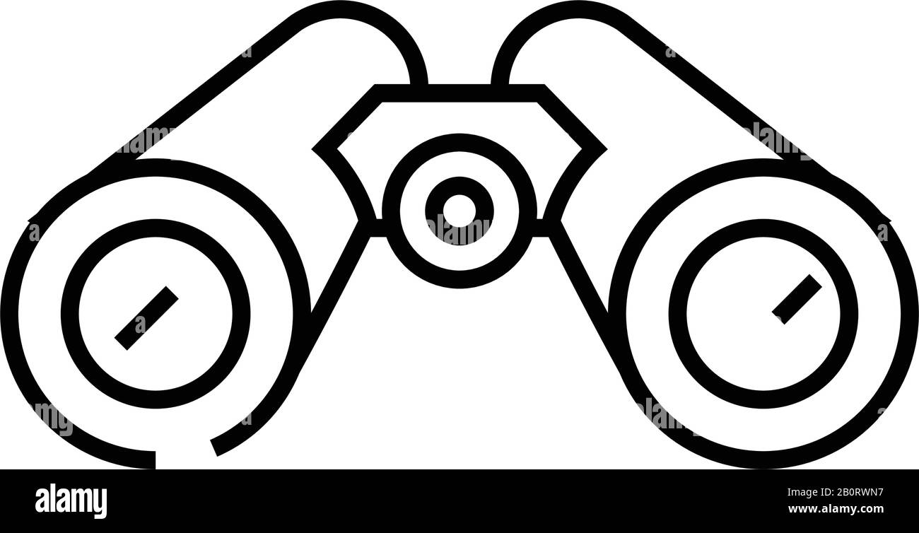 Binocular line icon, concept sign, outline vector illustration, linear