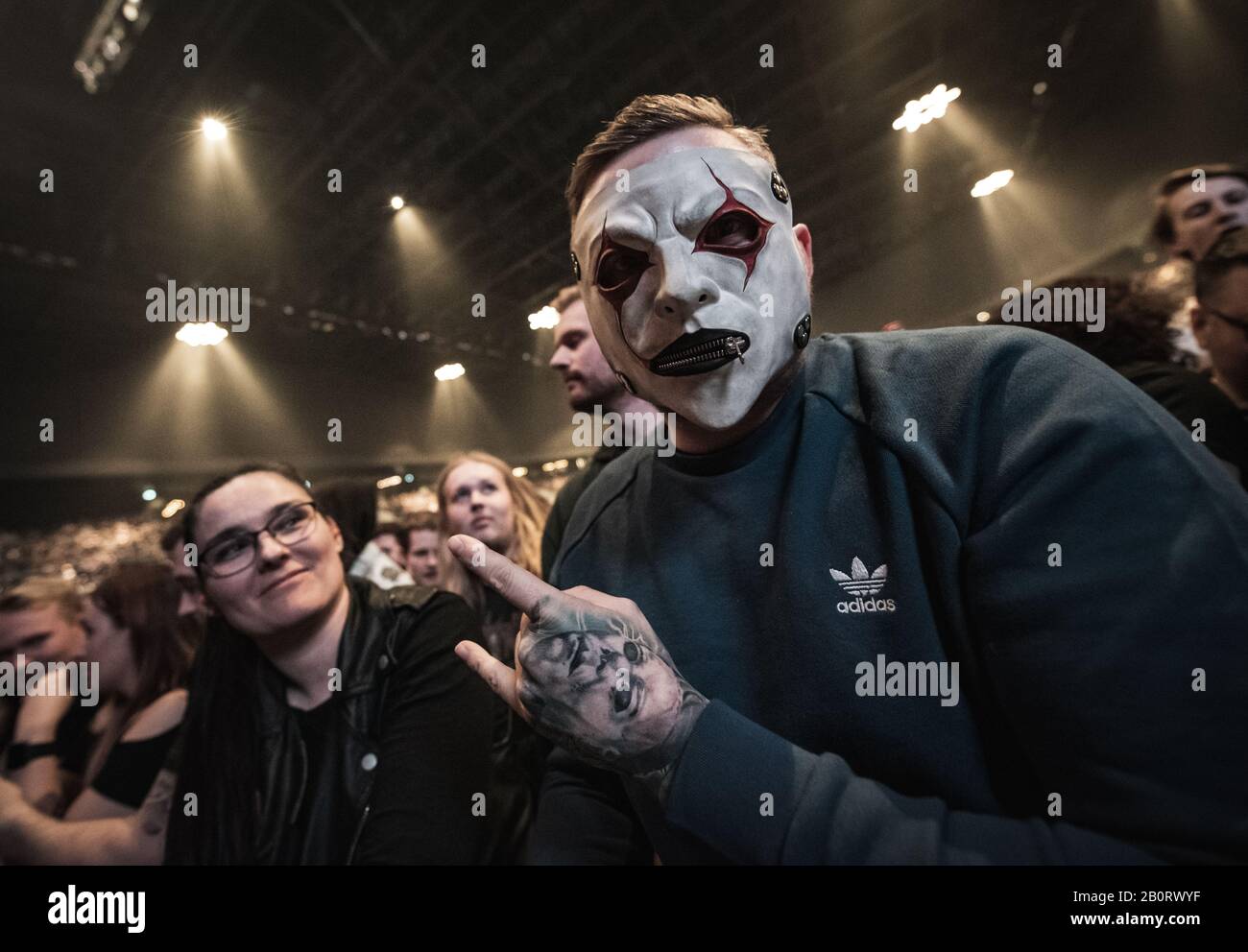 Copenhagen, Denmark. 20th Feb, 2020. Concert goers attend a live concert  with the American heavy metal
