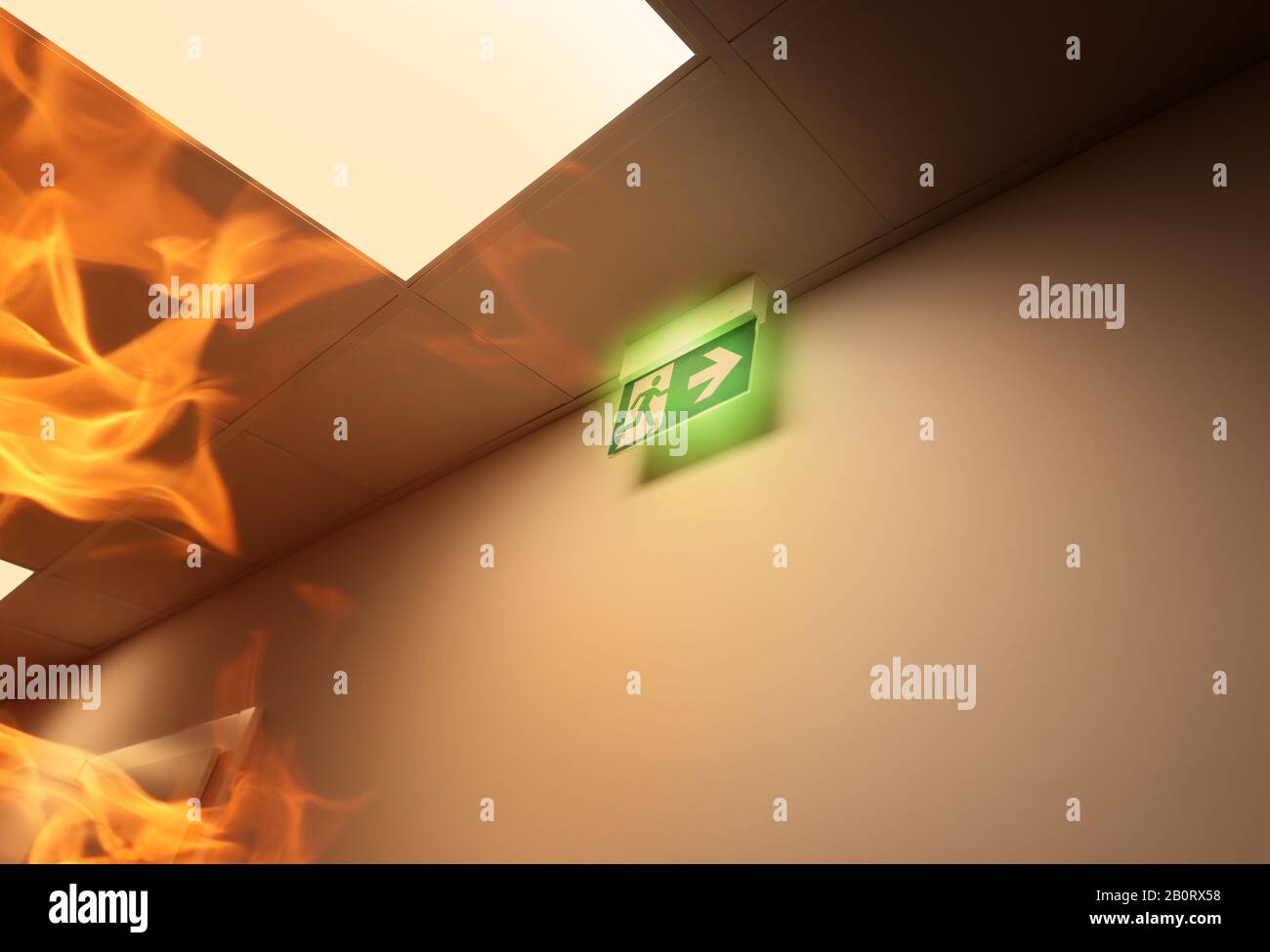 fire in the office interior building Stock Photo - Alamy