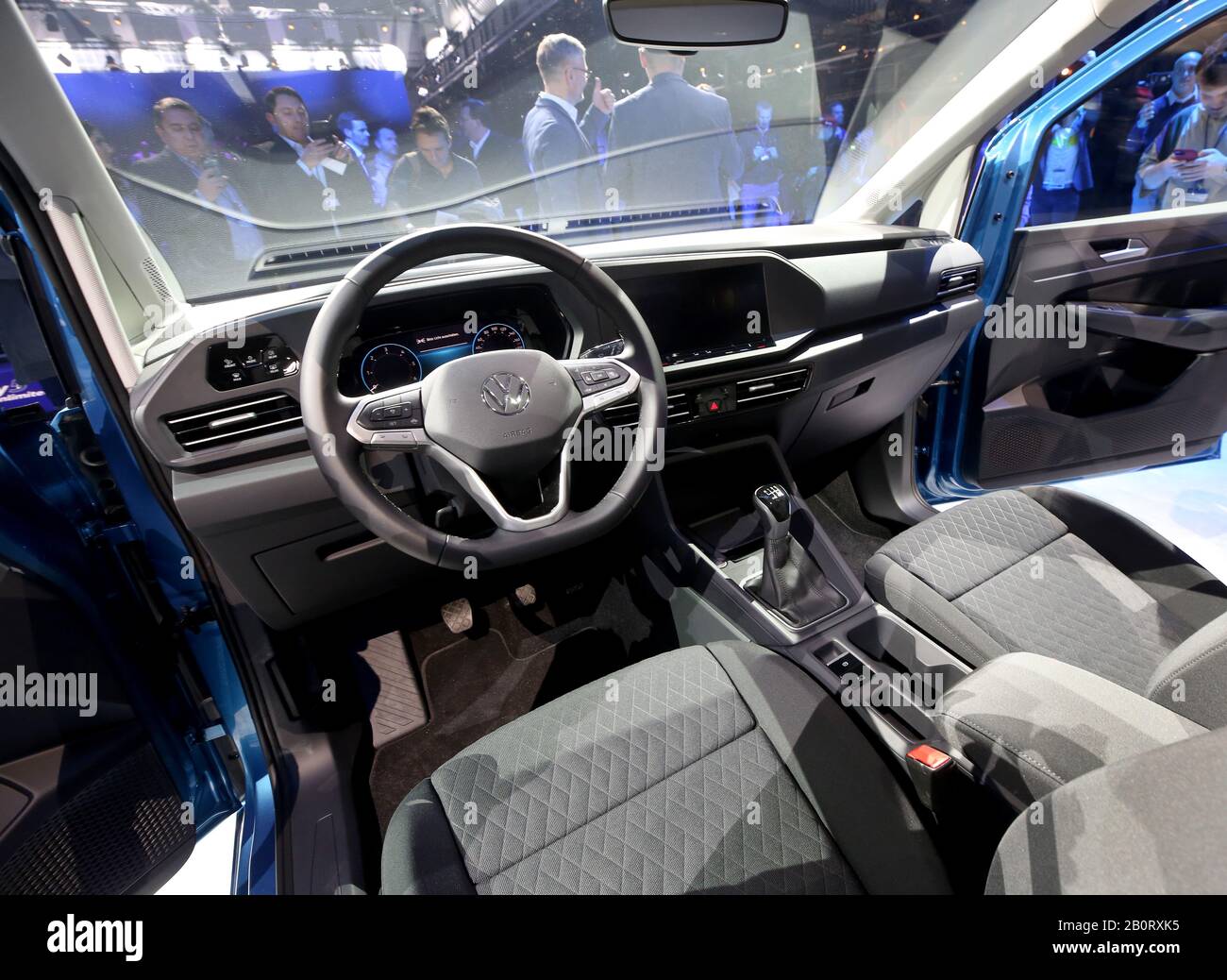 Duesseldorf, Germany. 20th Feb, 2020. The photo shows the cockpit of the new VW Caddy 5 Life. Credit: Roland Weihrauch/dpa/Alamy Live News Stock Photo