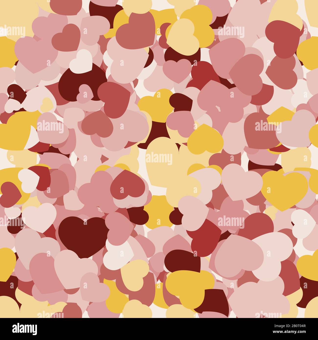 Seamless pattern with abstract hearts on a light pink background. Vector image Stock Vector