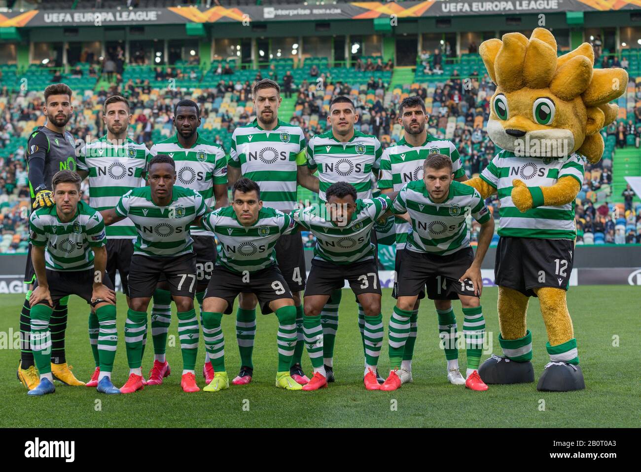 Lisbon, Portugal. 20th Feb, 2020. February 20, 2020. Lisbon, Portugal. Sporting starting team for the game of the UEFA Europa League, Sporting CP vs Istanbul Basaksehir Credit: Alexandre de Sousa/Alamy Live News Stock Photo