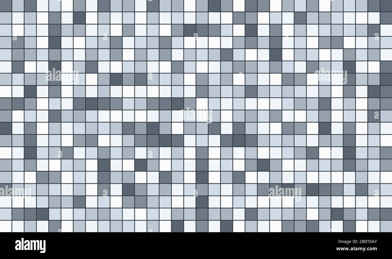 Grayscale pixel background. Seamless vector. Stock Vector