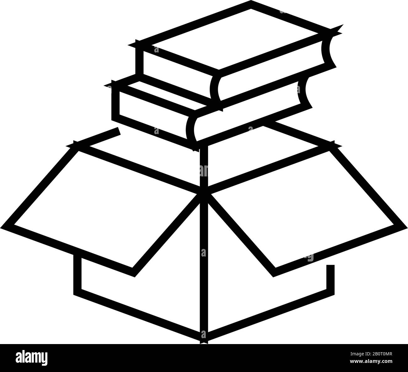 Books line icon, concept sign, outline vector illustration, linear ...