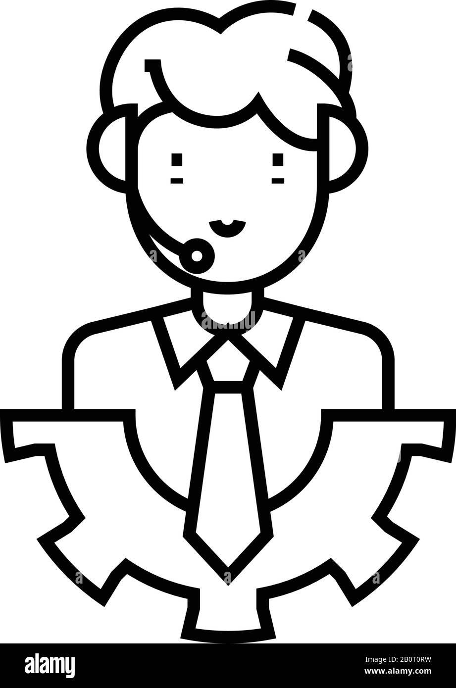 Assiatant line icon, concept sign, outline vector illustration, linear ...