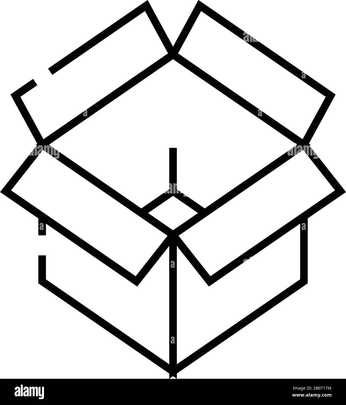 Box package line icon, concept sign, outline vector illustration