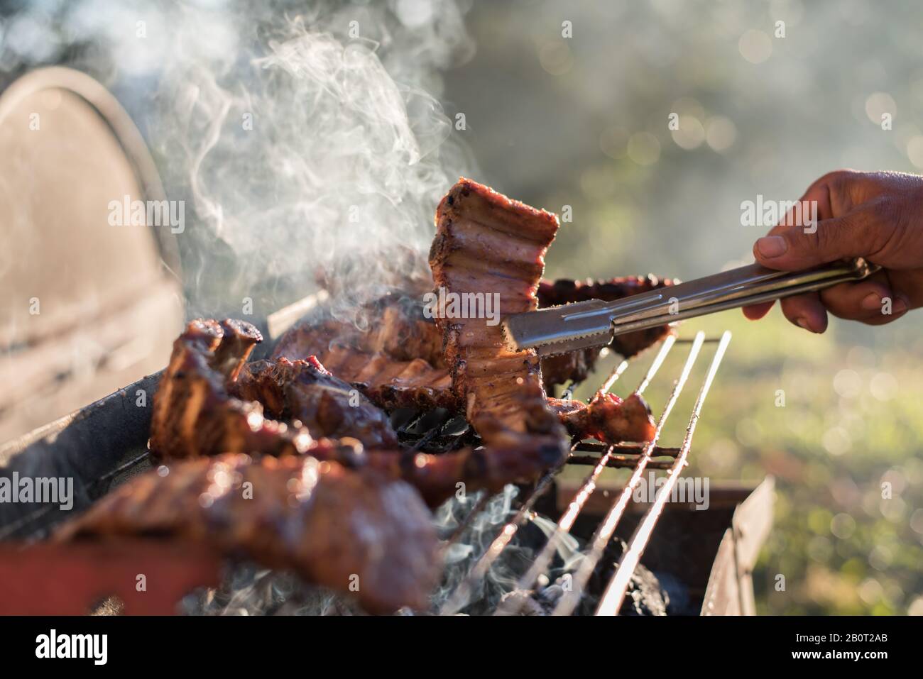 lamb chops on grill Stock Photo - Alamy