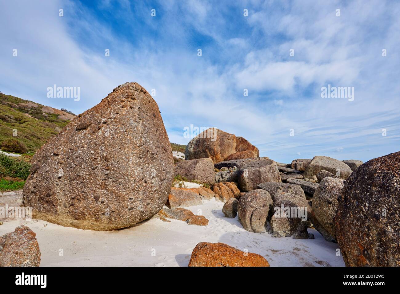 rocks lying on Squeaky Beach, Australia, Victoria, Wilsons Promontory National Park Stock Photo