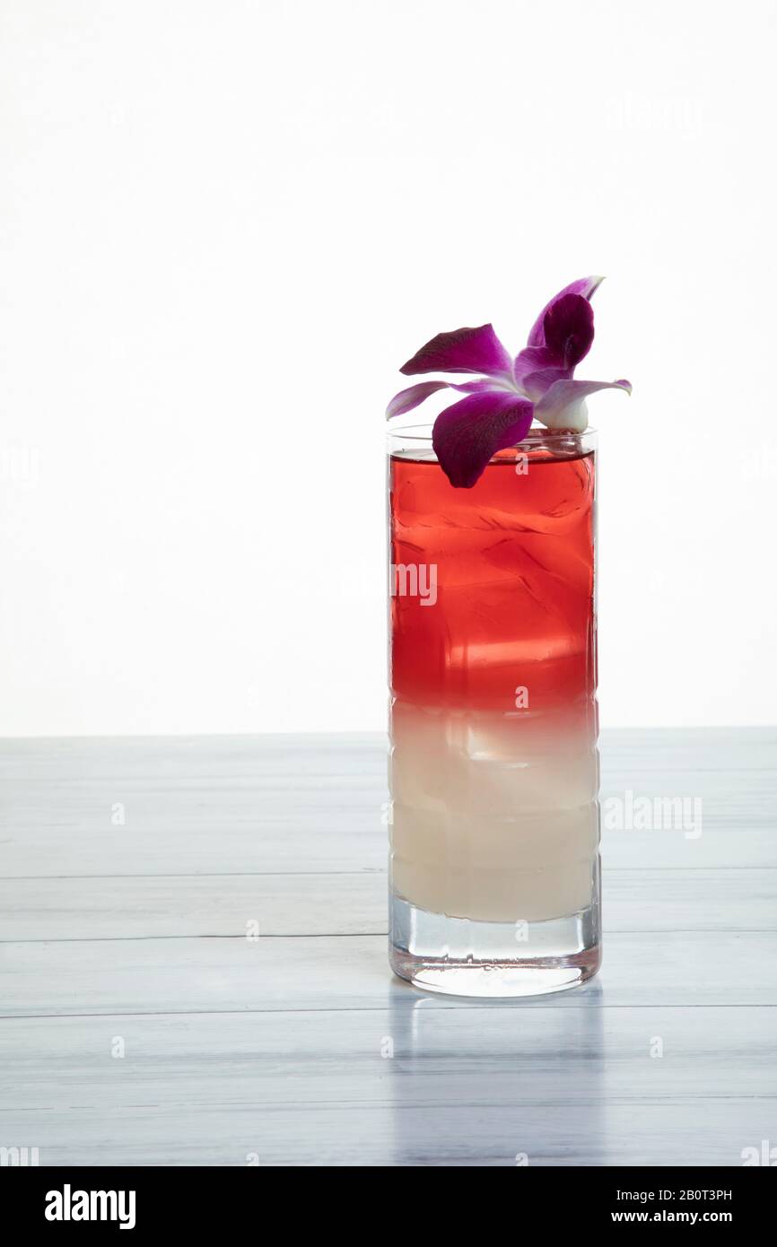 Jack Rose with lychee cocktail. Applejack brandylemon juice, Grenadine