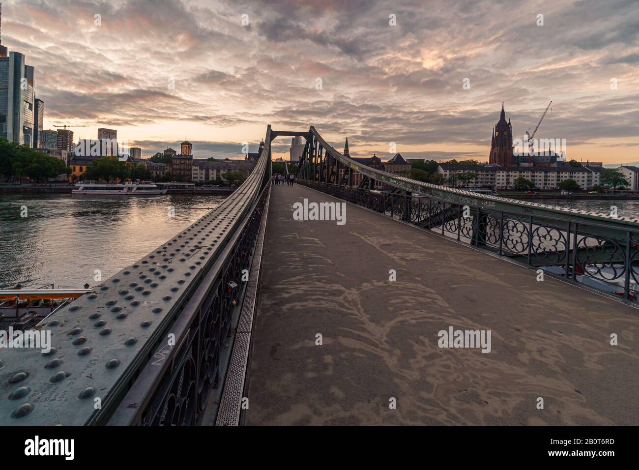 The bridge called Eiserner Steg in Frankfurt with the romantic act of