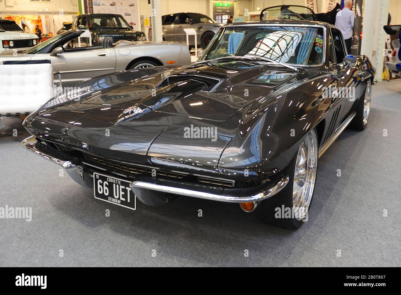 A Vintage Corvette Stingray On Display At The London Classic Car