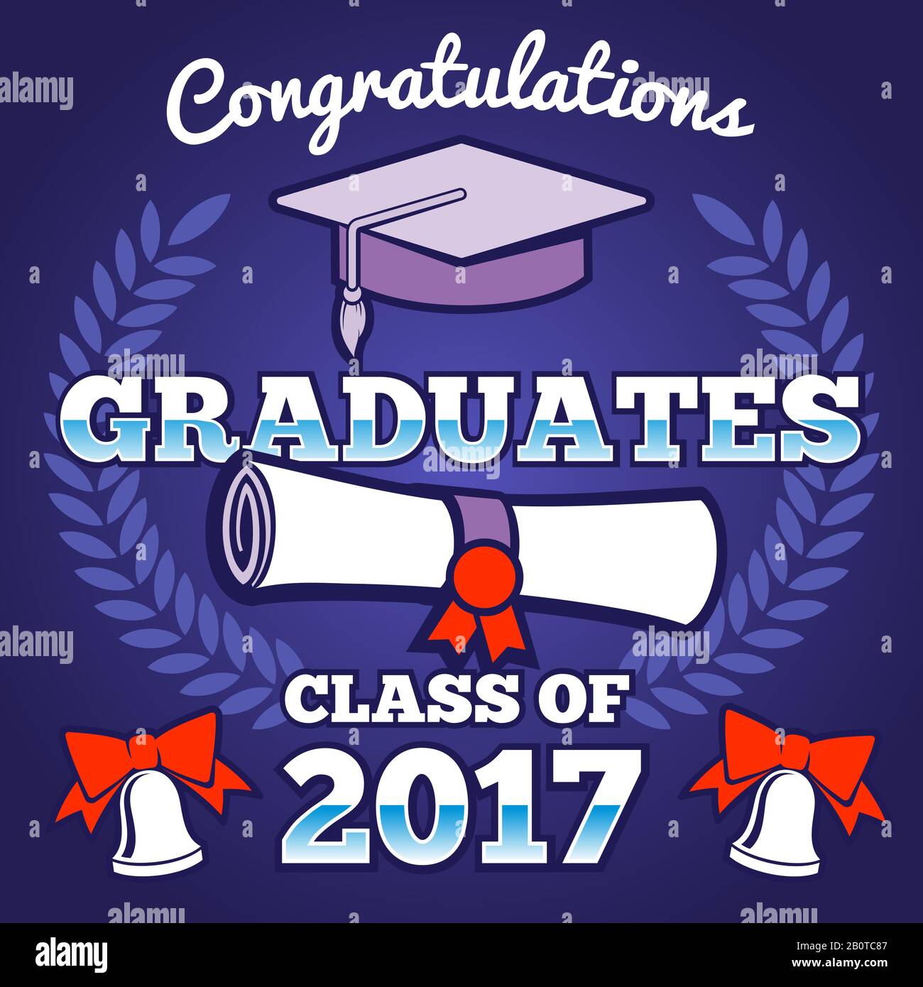 Students congratulating graduation vector background. Graduates ceremony poster, campus background. Banner congratulation graduate, illustration of graduation university or school Stock Vector