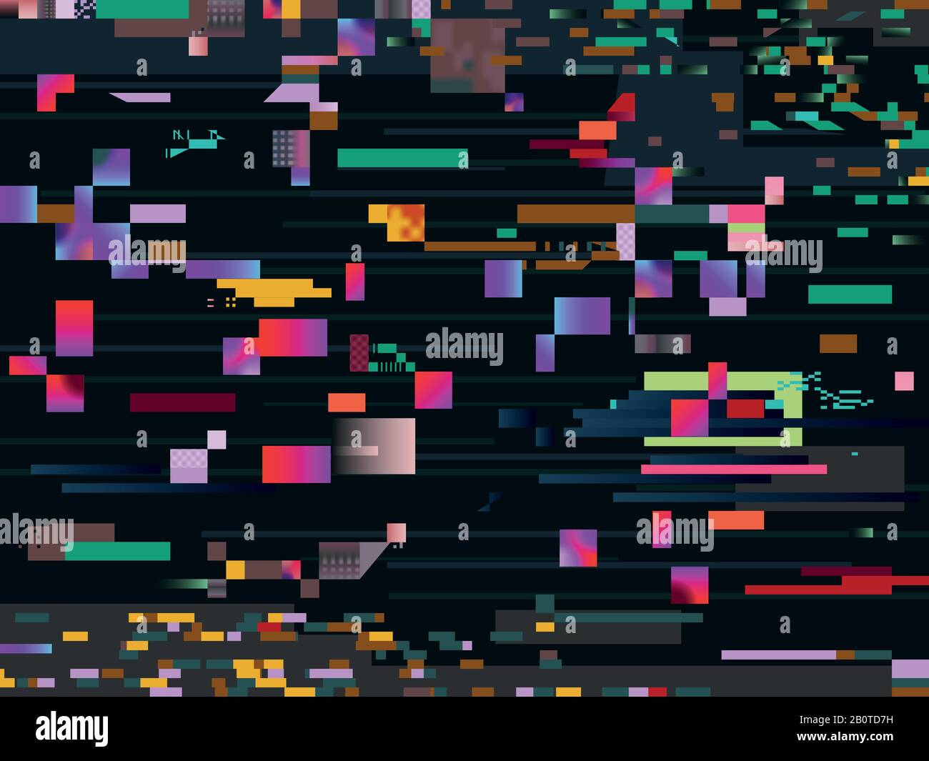 Digital Glitch Screen Effect Glitched Video Information Vector