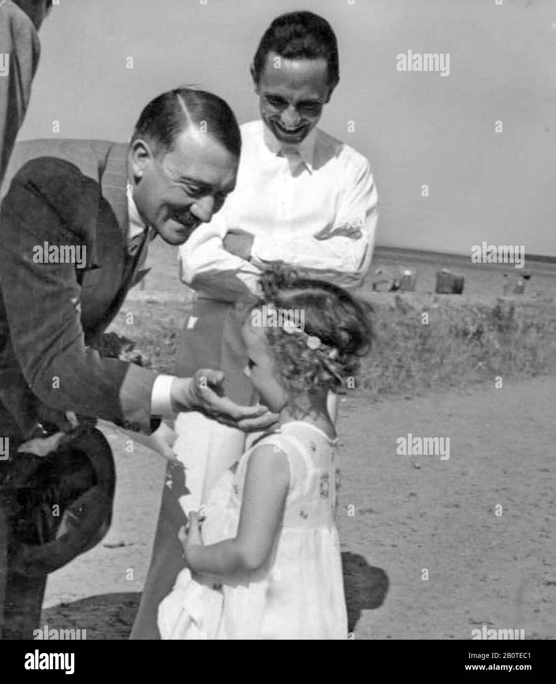 JOSEPH GOEBBELS (1897-1945) and daughter Helga with Adolf Hitler about 1938 Stock Photo