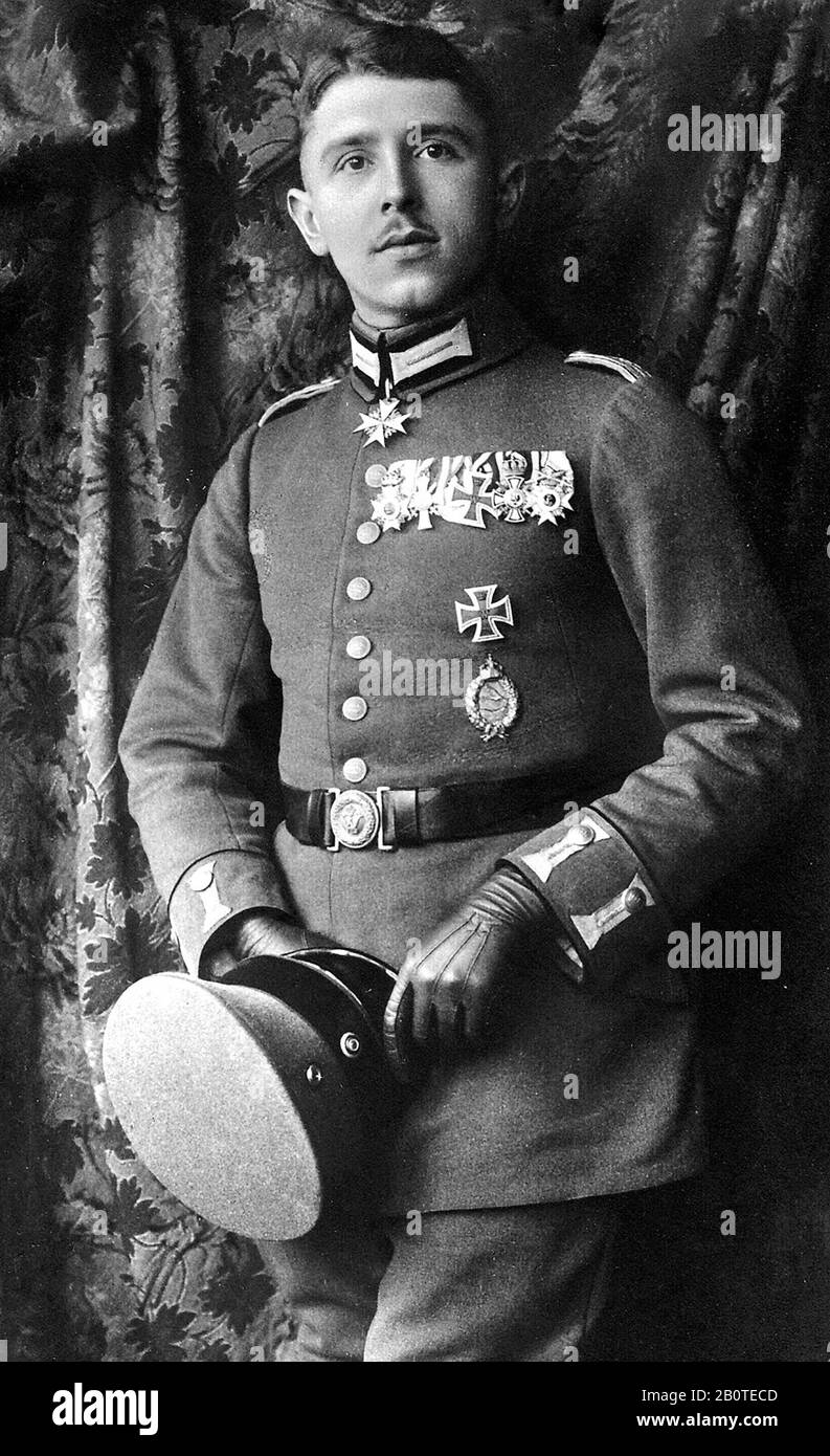MAX IMMELMANN (1890-1916) German WW! flying ace in 1916 Stock Photo