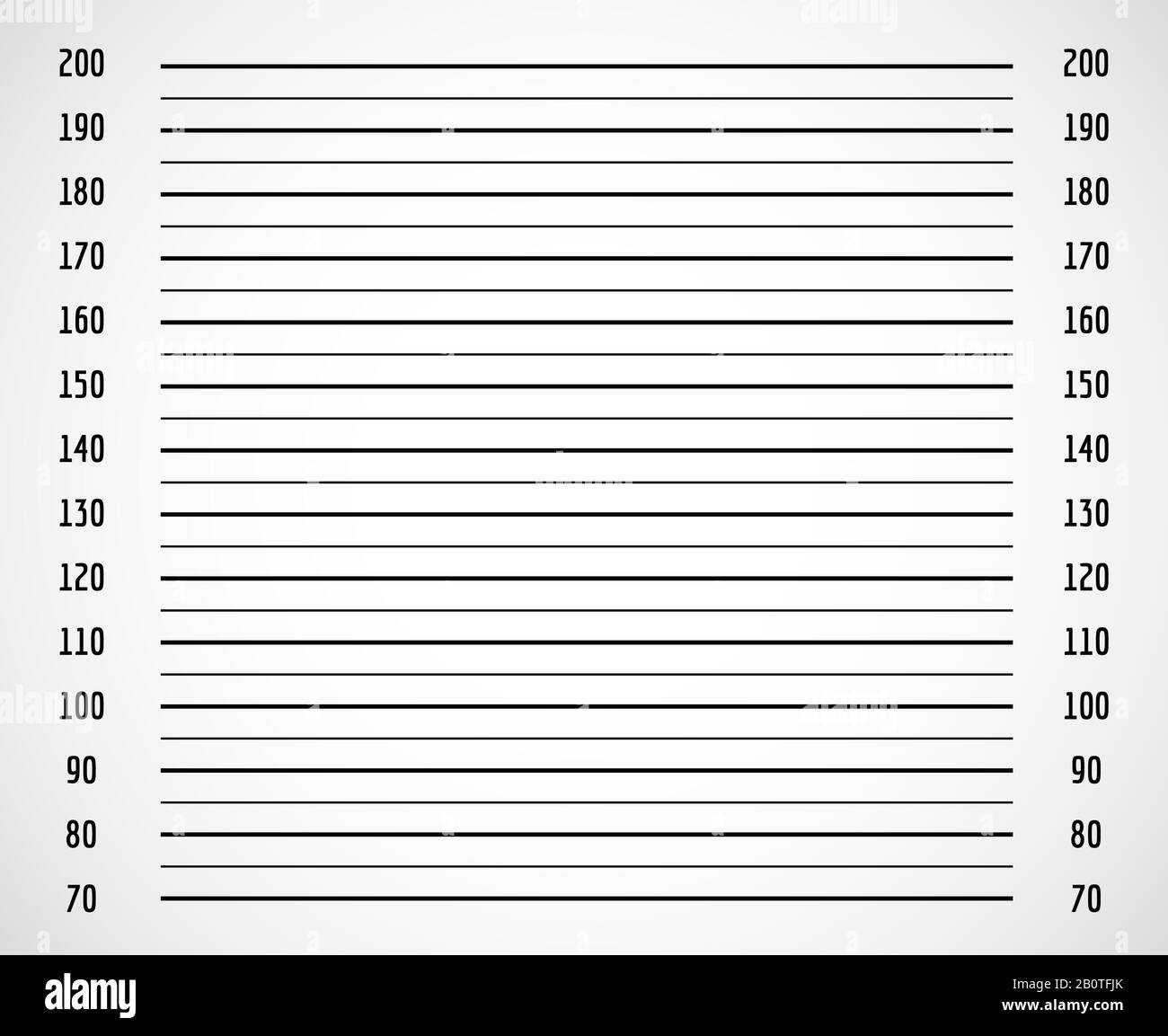 Photo background, criminal police mugshot with centimeter scale vector illustration. Identification photographic height chart, mugshot photo blank Stock Vector