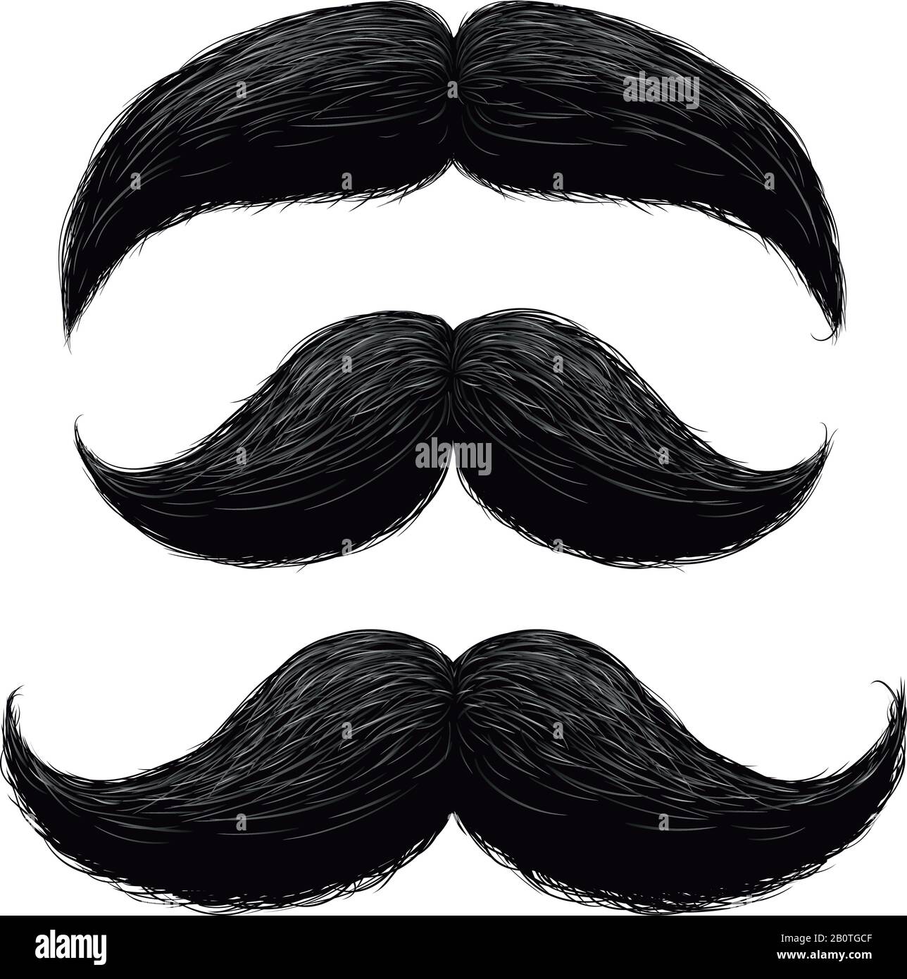 Funny retro hair mustaches vector set. Mustache vintage facial, funny ...