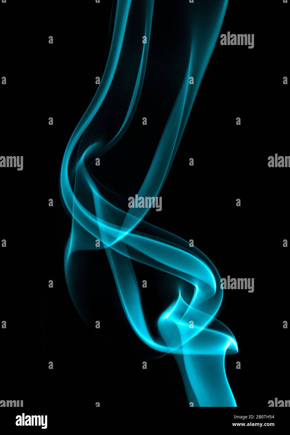 Abstract of green colored smoke with a black coloured background Stock Photo