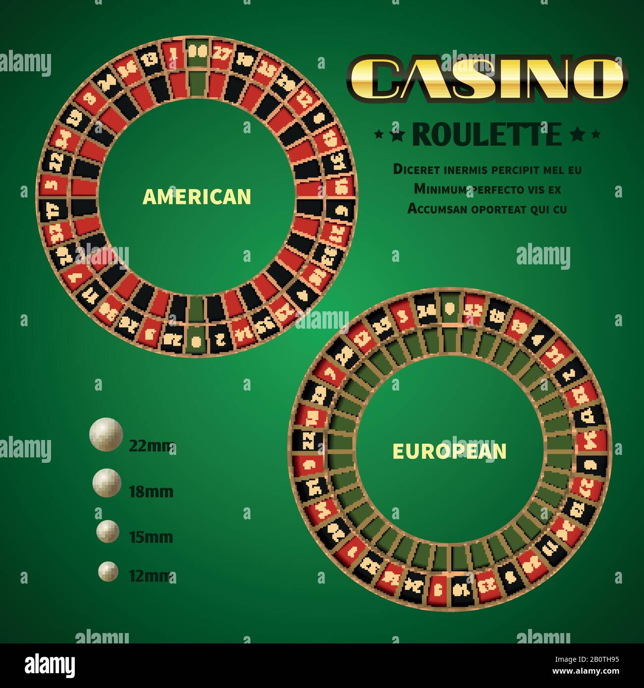 American roulette wheel and table Stock Vector Images Alamy