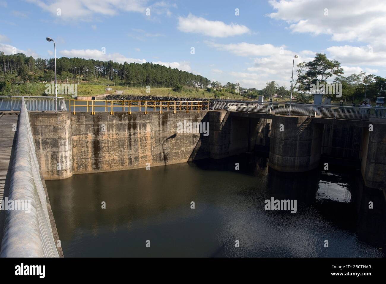 Dam of Juqueri of the Sistema Cantareira of Provisioning, Franco da Rocha, São Paulo, Brazil Stock Photo