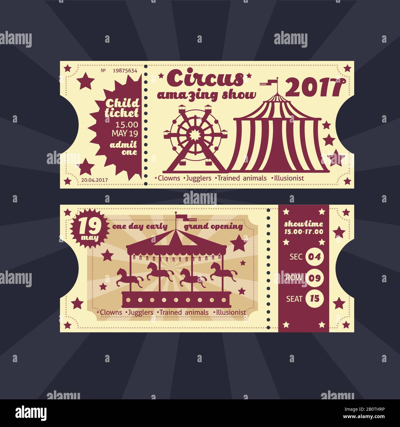 Carnival ticket Stock Vector Images - Alamy