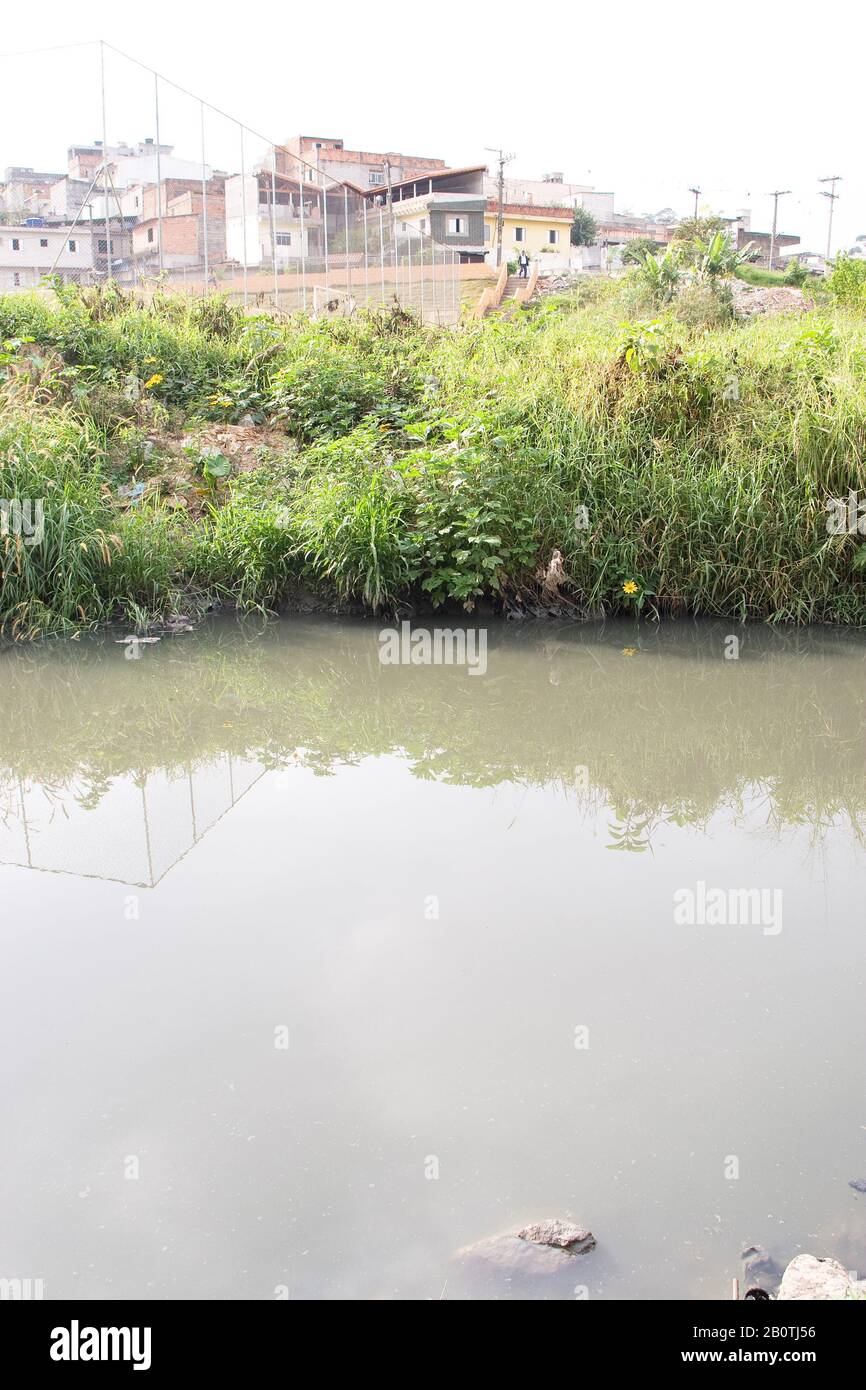 Lake station of sewer treatment, Brazil Stock Photo - Alamy