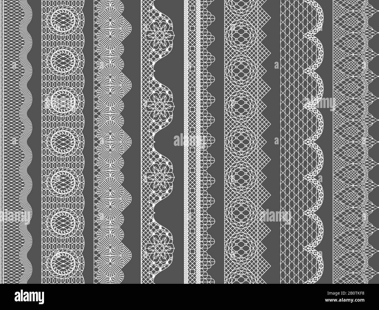 Vector seamless lace ribbon borders. Illustration of lace pattern floral  fabric Stock Vector Image & Art - Alamy