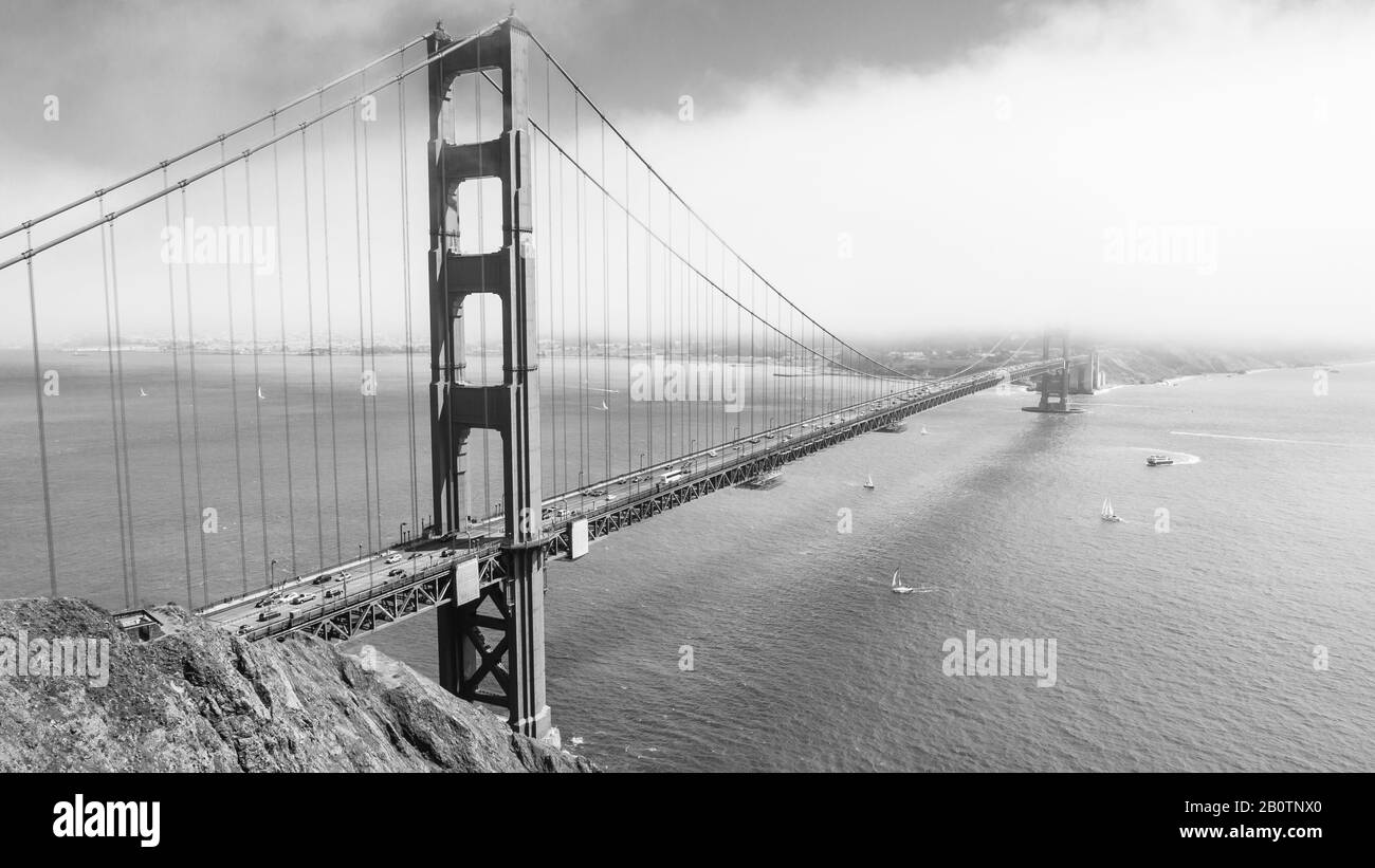 Golden Gate Bridge Atmospherically AweInspiring Stock Photo Alamy
