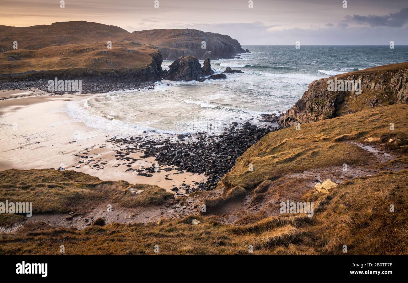 Rugged Coastline of the Hebrides Scotland Stock Photo