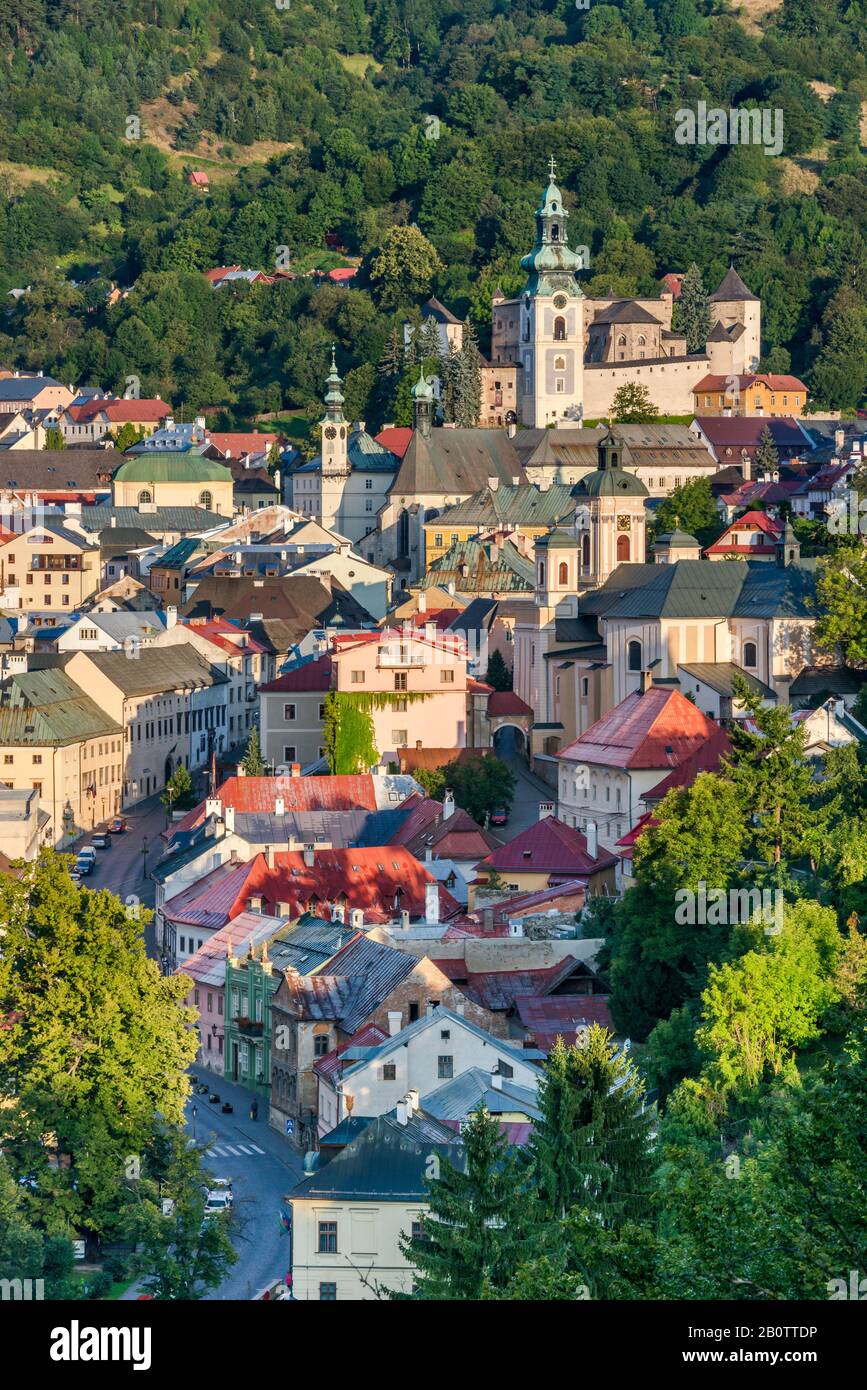General view of Banska Stiavnica, UNESCO World Heritage Site, Banska Bystrica Region, Slovakia Stock Photo