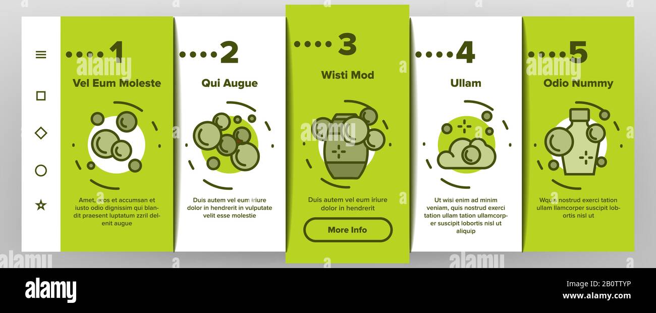 Soap Bubbles And Foam Onboarding Icons Set Vector Stock Vector Image ...