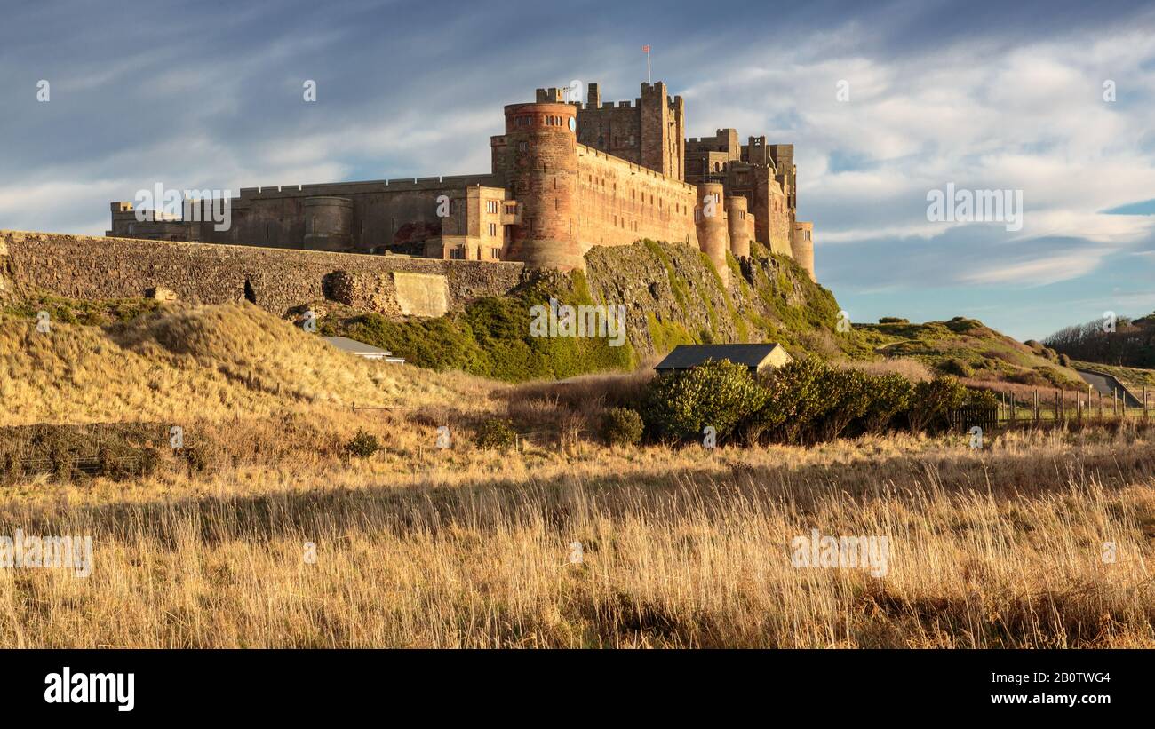 Glorious Bamburgh Castle Northumberland, England Stock Photo