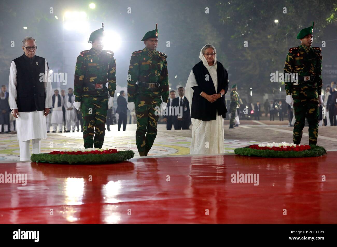 Dhaka, Bangladesh - February 21, 2020: President Abdul Hamid And Prime ...