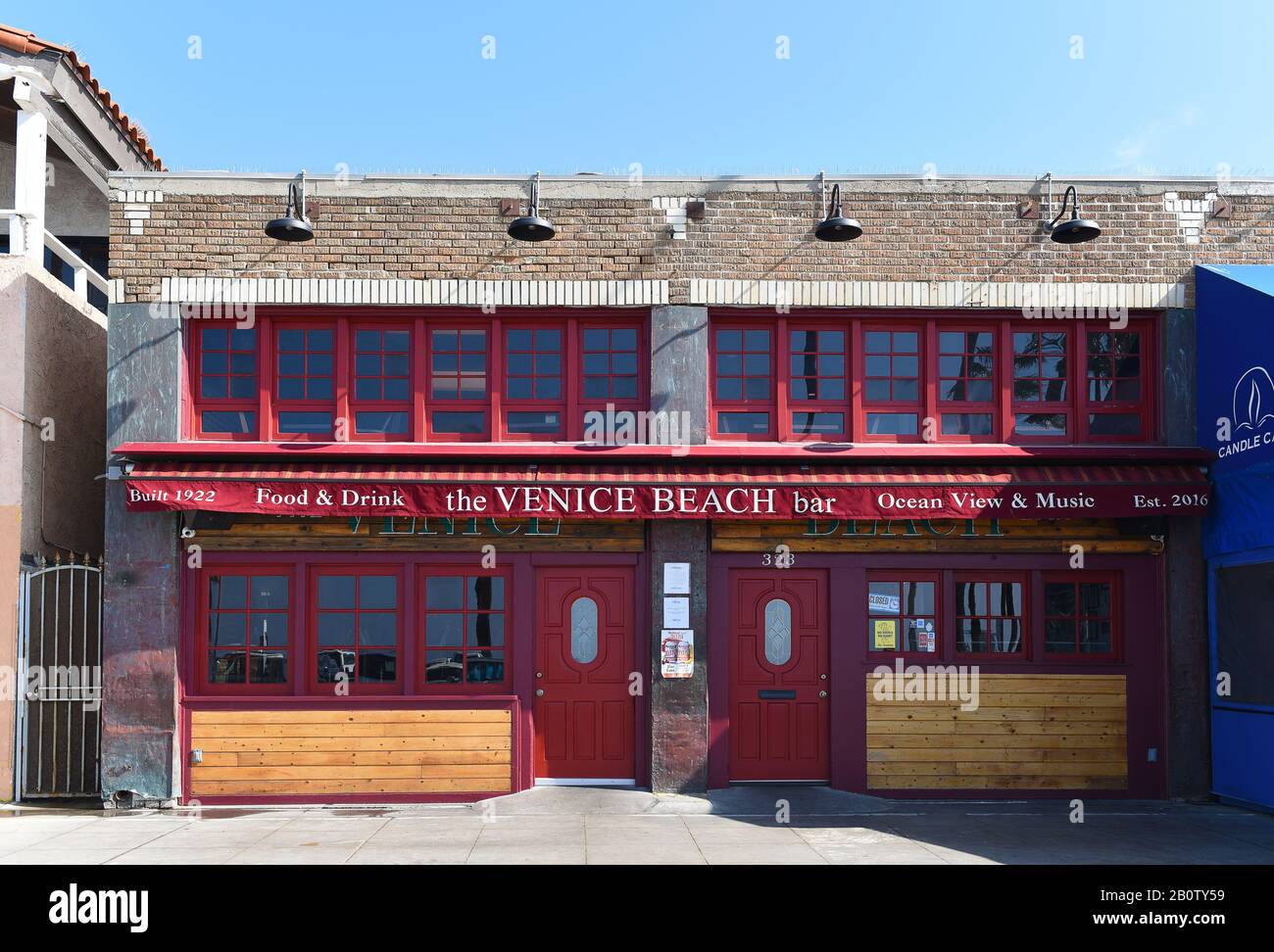 VENICE, CALIFORNIA - 17 FEB 2020: The Venice Beach Bar is one of the last standing Live Music Venues in the heart of the famed Venice Beach Boardwalk. Stock Photo