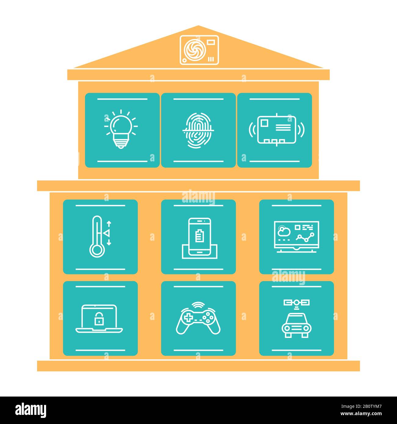 Thin line icons smart home concept isolated on white background. Technology smar home, vector illustration Stock Vector