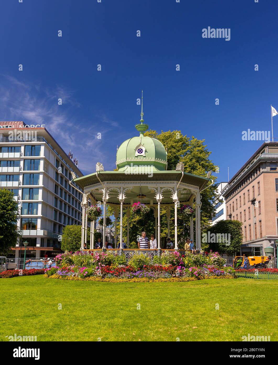 BERGEN, NORWAY - Music pavilion in Byparken, a public park in downtown Bergen. Stock Photo