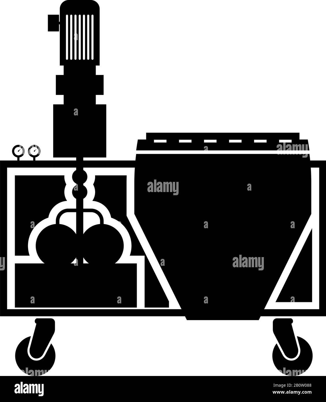 Plaster station Wall decoration machine Solution mixing icon black