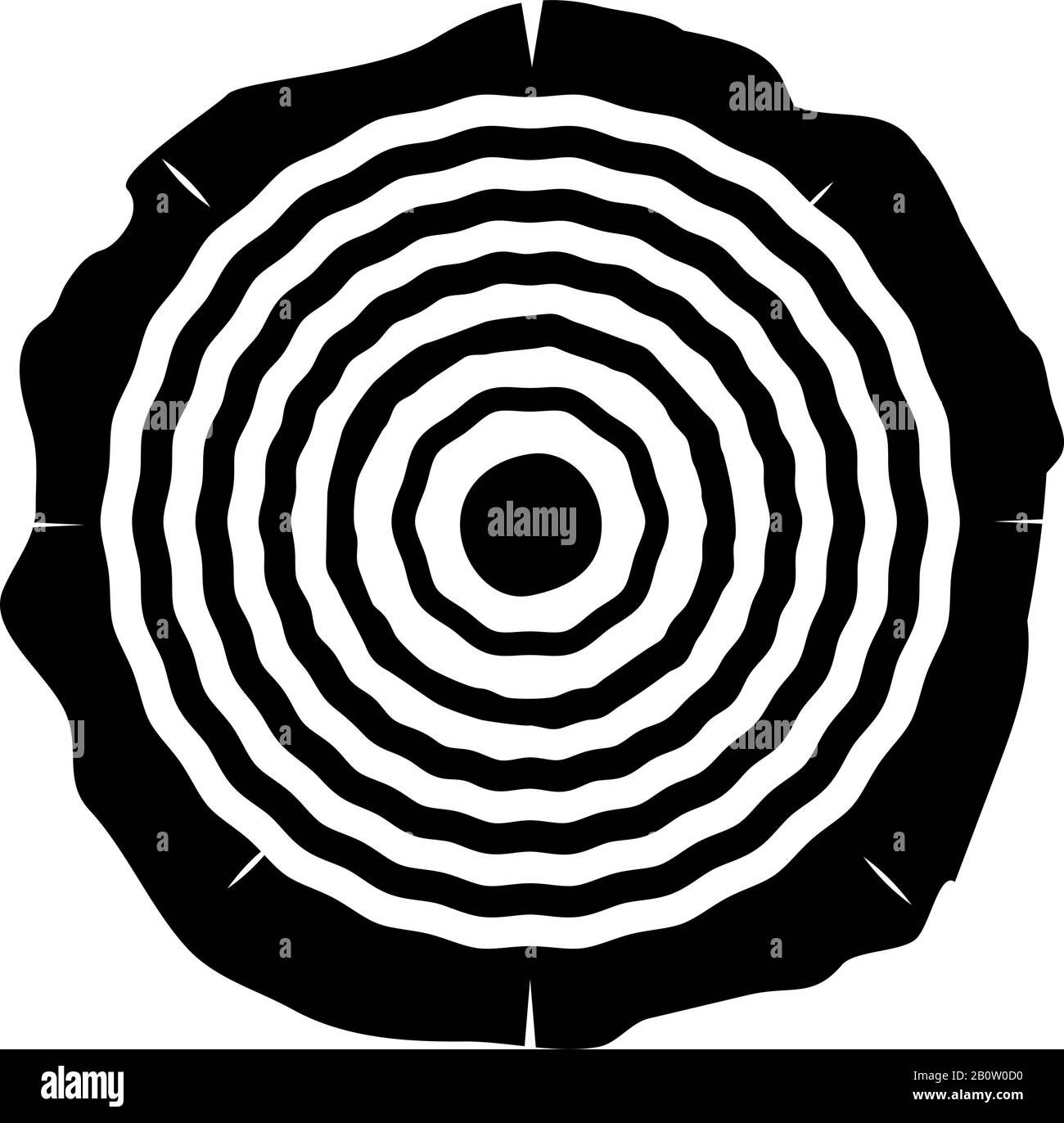 Cut tree Wood rings trunk Timber wooden texture icon black color vector illustration flat style simple image Stock Vector