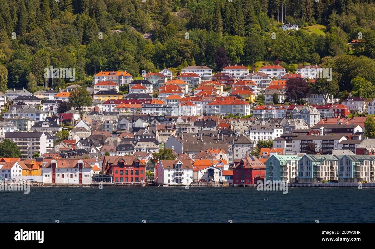 BERGEN, NORWAY - Sandviken neighborhood waterfront homes and apartment ...