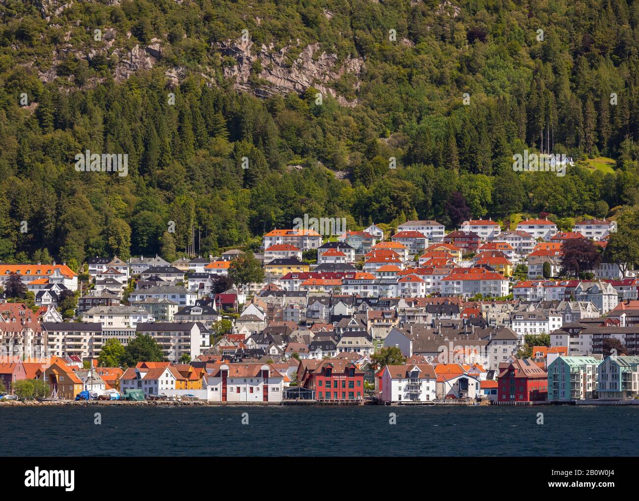 BERGEN, NORWAY Sandviken neighborhood waterfront homes and apartment