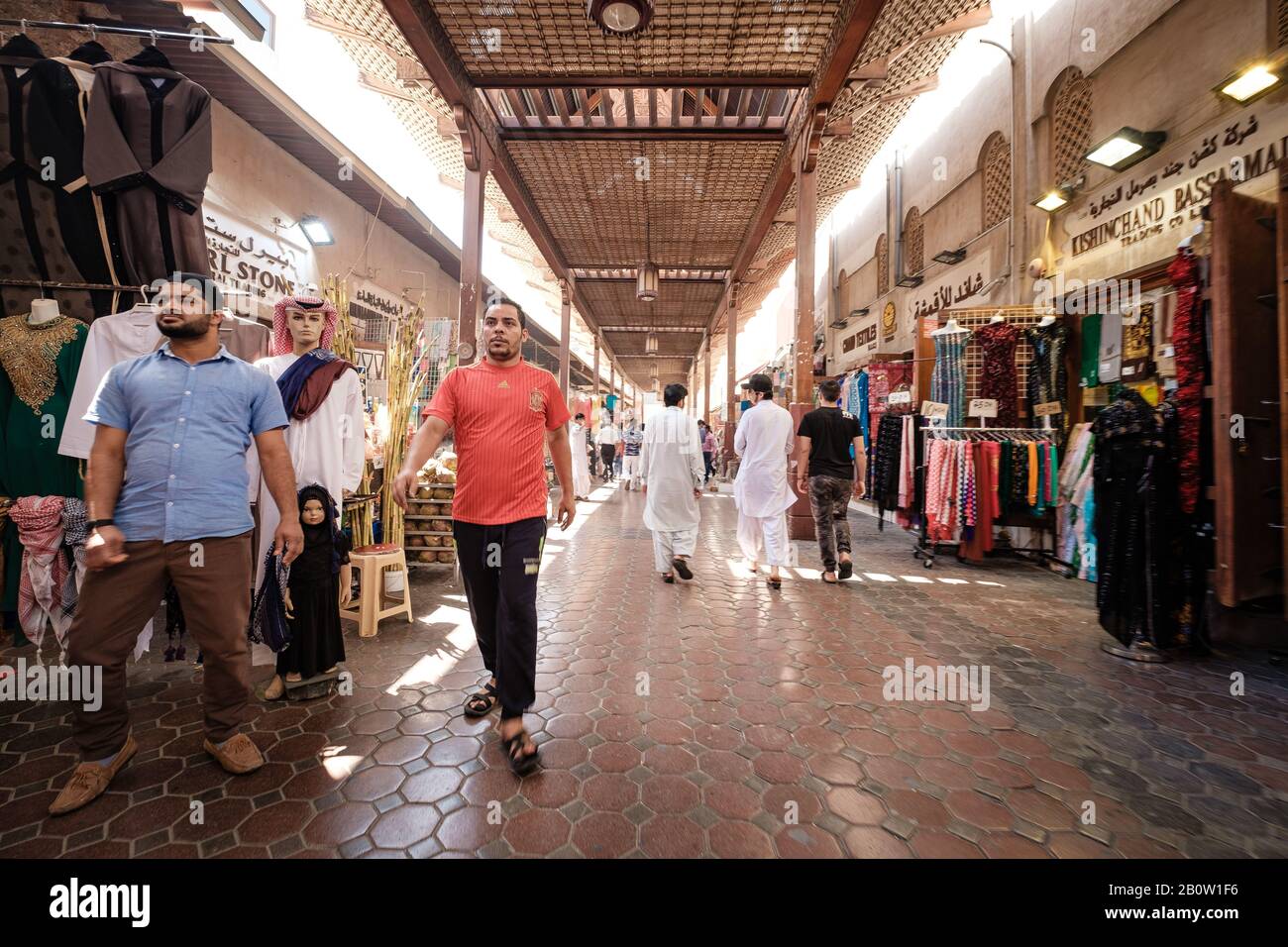 Dubai, United Arab Emirates March 6, 2017 Shops and vendors in the