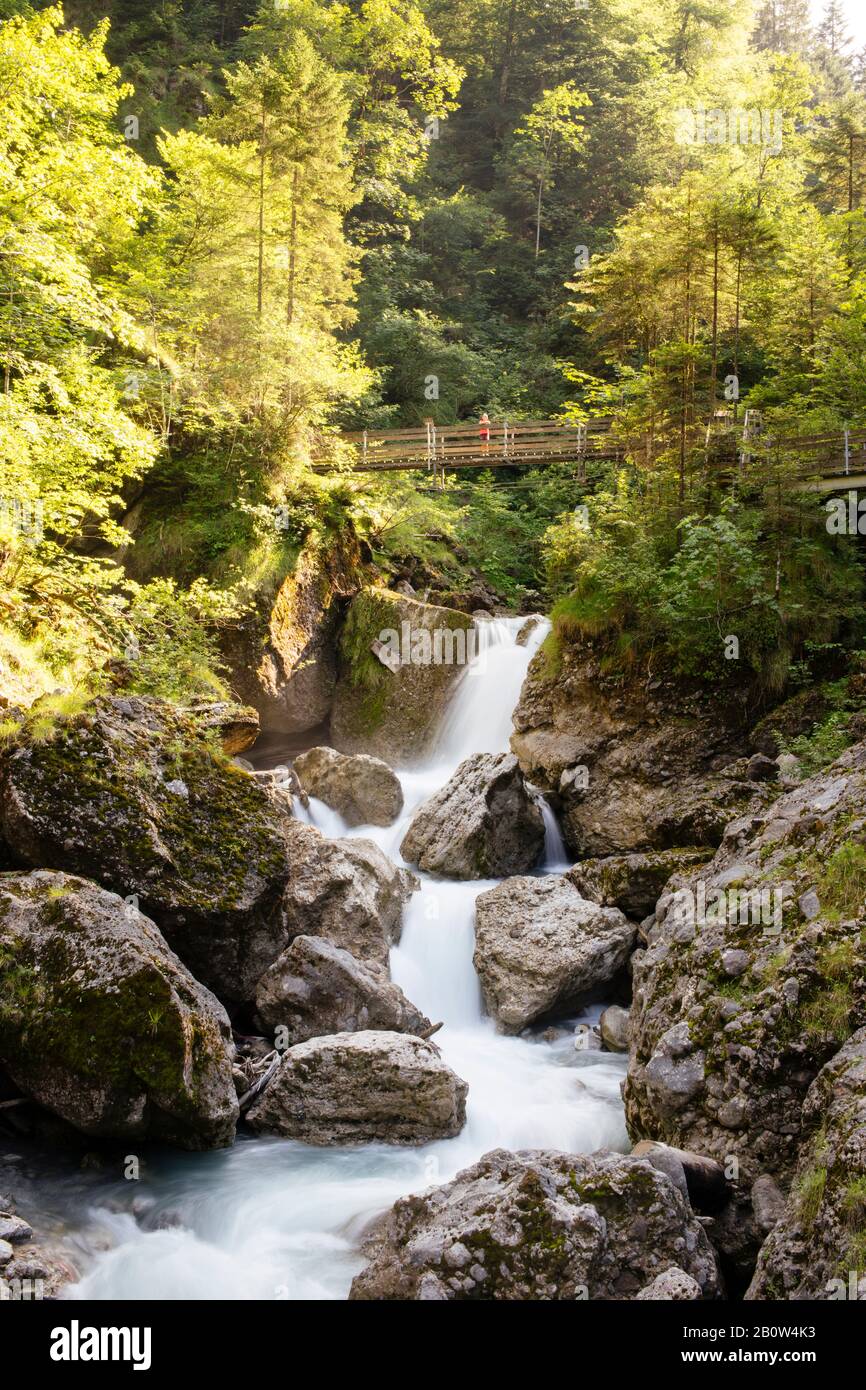 Scenic view of waterfall, Buerser Schlucht, Vorarlberg, Austria Stock Photo