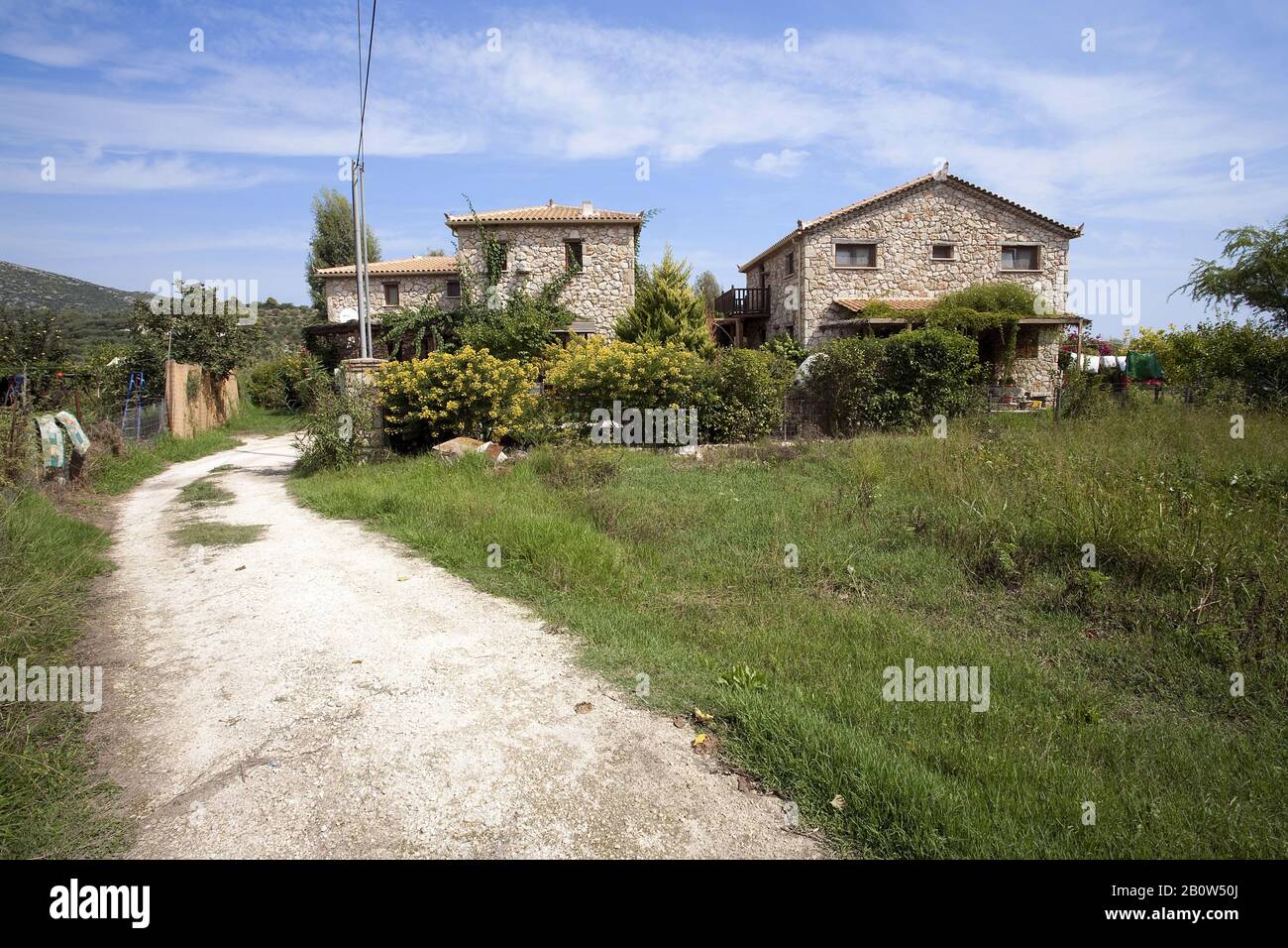 Path to a country home at Limni Keriou, Zakynthos island, Greece Stock Photo