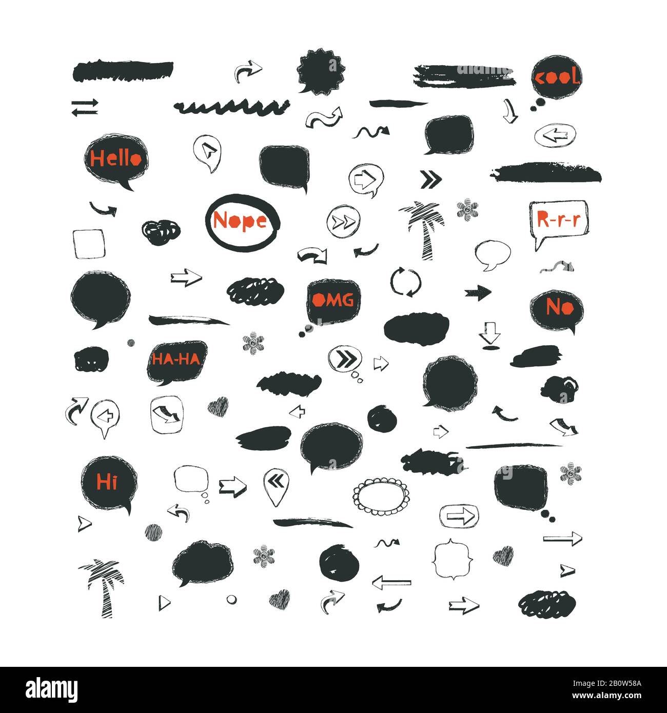 Vector speech bubble,stickers,arrows icon set Stock Vector