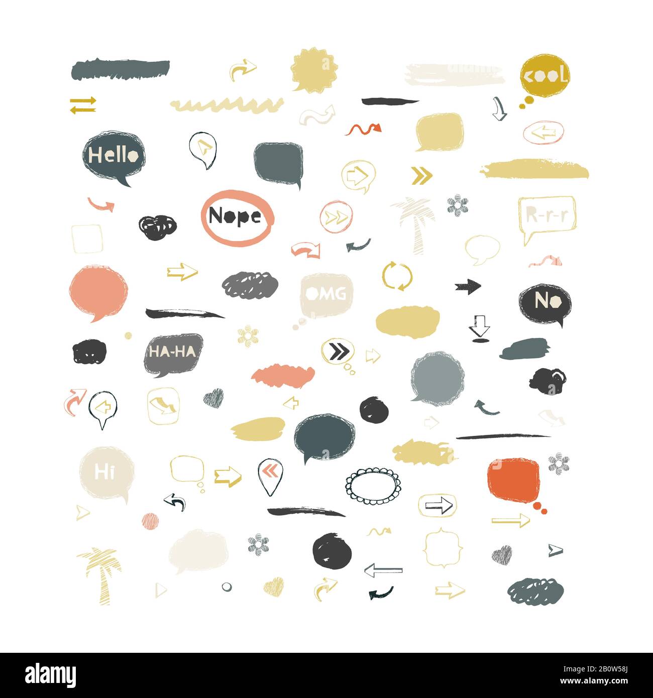 Vector speech bubble,stickers,arrows icon set Stock Vector Image & Art ...