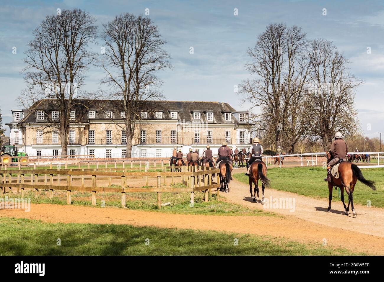 Jockeys on thoroughbred racehorses hi-res stock photography and images ...