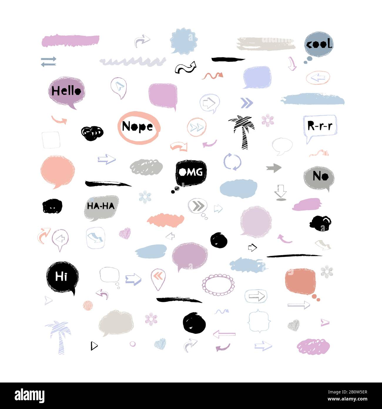 Vector speech bubble,stickers,arrows icon set Stock Vector