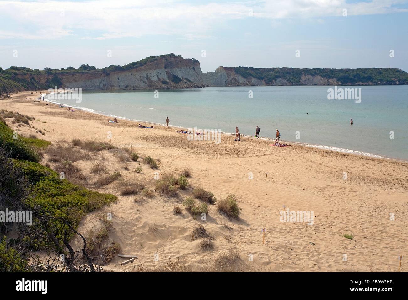 Beach of Gerakas, restricted tourism beach, marine park and nesting beach for sea turtles, Zakynthos island, Greece Stock Photo